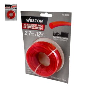 HILO REDONDO P/DESBROZADORA EN BLISTER 2.7mm X 12m - ROJO
