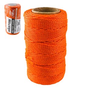 HILO PARA ALBA?IL DE POLIPROPILENO CAL. 18 NARANJA MED 100M